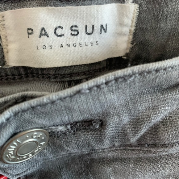 PacSun Ankle Jegging Gray Distressed Raw Hem 28 - Picture 4 of 11